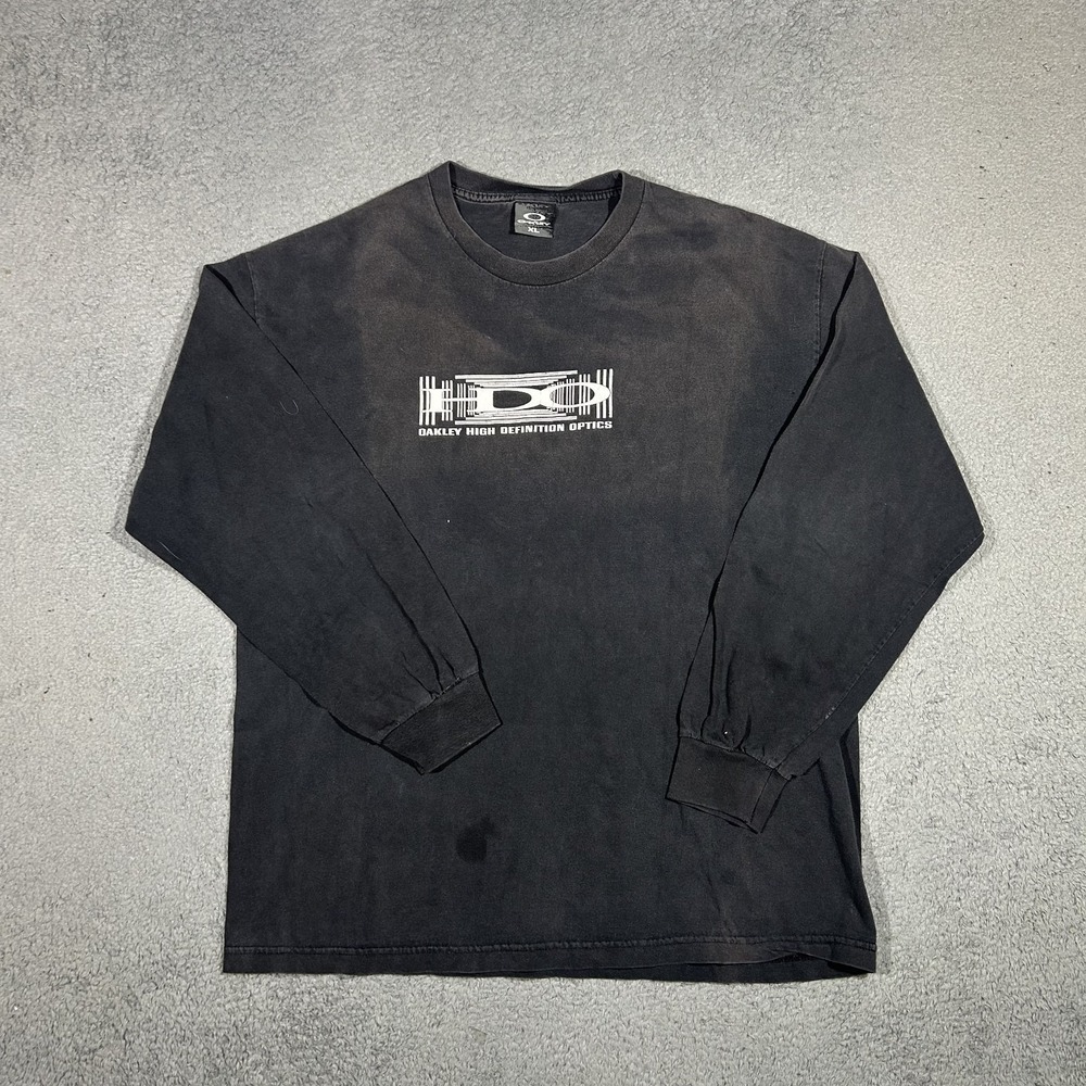 Vintage Oakley High Definition Optics Mens XL Black Long Sleeve T-Shirt HDO
